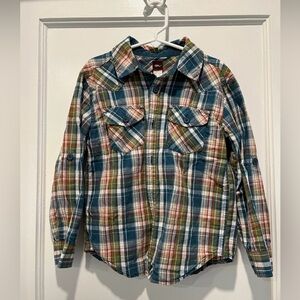 Girls Tea Collection Plaid Button Up Size 6